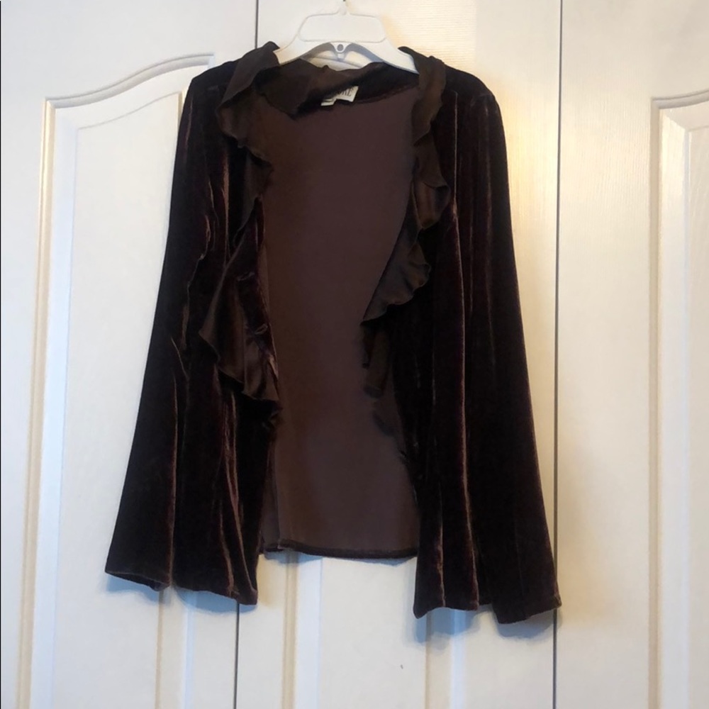 Brown velvet blouse